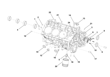 Engine Group - Cylinder Block Diagram and Parts List for 076830-04  Briggs and Stratton Generator